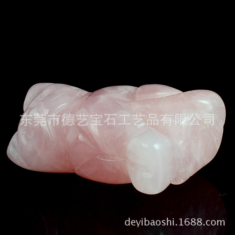 Factory Crystal Kitten Animal Ornaments Pink Crystal Carved Kitten Crafts Crystal Animal