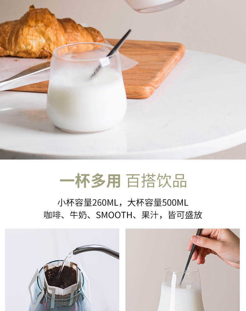INS Style Heat-Resistant Short Stout Glass Cup Creative Thickening Breakfast Cup Household Minimalist Milk Cup Transparent Cloud Water Cup INS Style Heat-Resistant Short Stout Glass Cup Creative Thickening Breakfast Cup Household Minimalist Milk Cup Transparent Cloud Water Cup