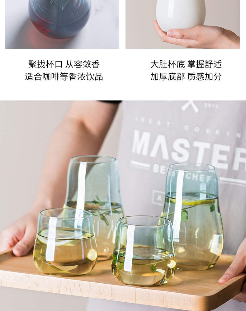 INS Style Heat-Resistant Short Stout Glass Cup Creative Thickening Breakfast Cup Household Minimalist Milk Cup Transparent Cloud Water Cup INS Style Heat-Resistant Short Stout Glass Cup Creative Thickening Breakfast Cup Household Minimalist Milk Cup Transparent Cloud Water Cup