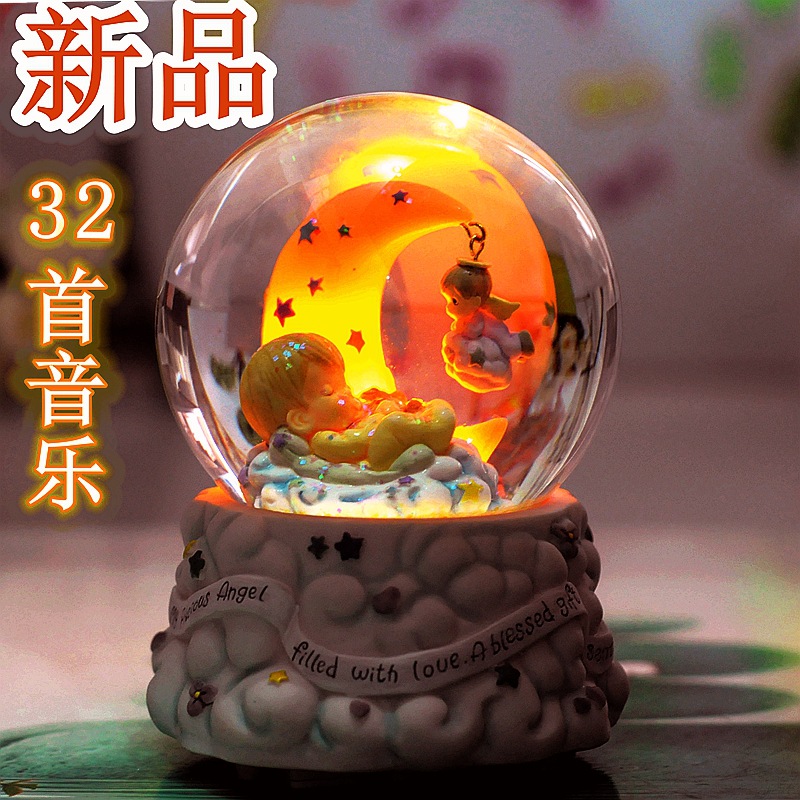 Luminous Crystal Ball-Music Box Music Box Birthday Girls Children&#039;s Day Christmas Gift Resin Crafts