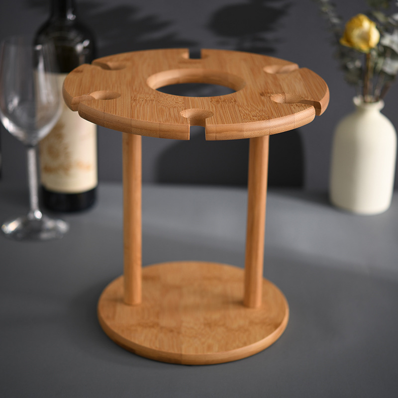 Minimalist Bamboo Wine Glass Cup Holder Set Wine Glass Hanging Rack Household Goblet Wine Glass Upside down Hanging Rack