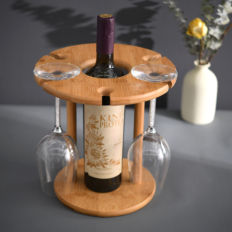 Minimalist Bamboo Wine Glass Cup Holder Set Wine Glass Hanging Rack Household Goblet Wine Glass Upside down Hanging Rack