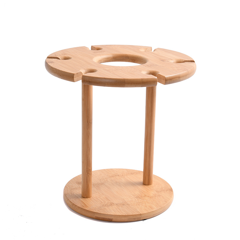 Minimalist Bamboo Wine Glass Cup Holder Set Wine Glass Hanging Rack Household Goblet Wine Glass Upside down Hanging Rack