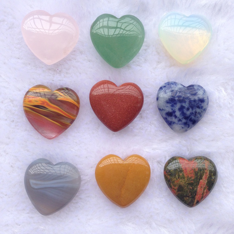 Factory in Stock Natural Pink Crystal Crystal 2cm Heart-Shaped Gift Love Heart Decoration Gifts Gemstone Crafts