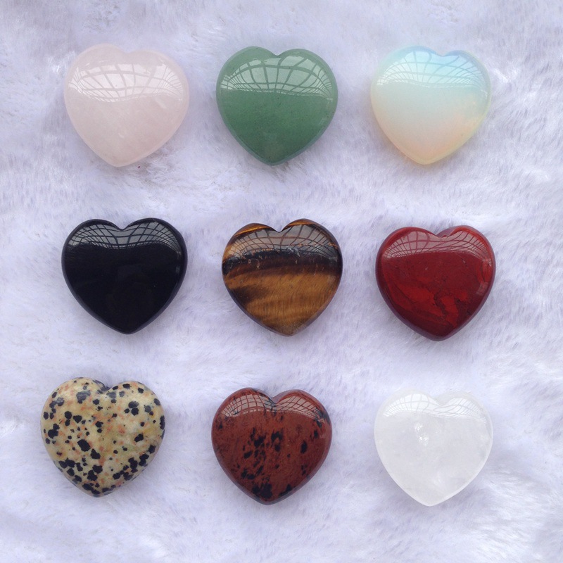 Factory in Stock Natural Pink Crystal Crystal 2cm Heart-Shaped Gift Love Heart Decoration Gifts Gemstone Crafts