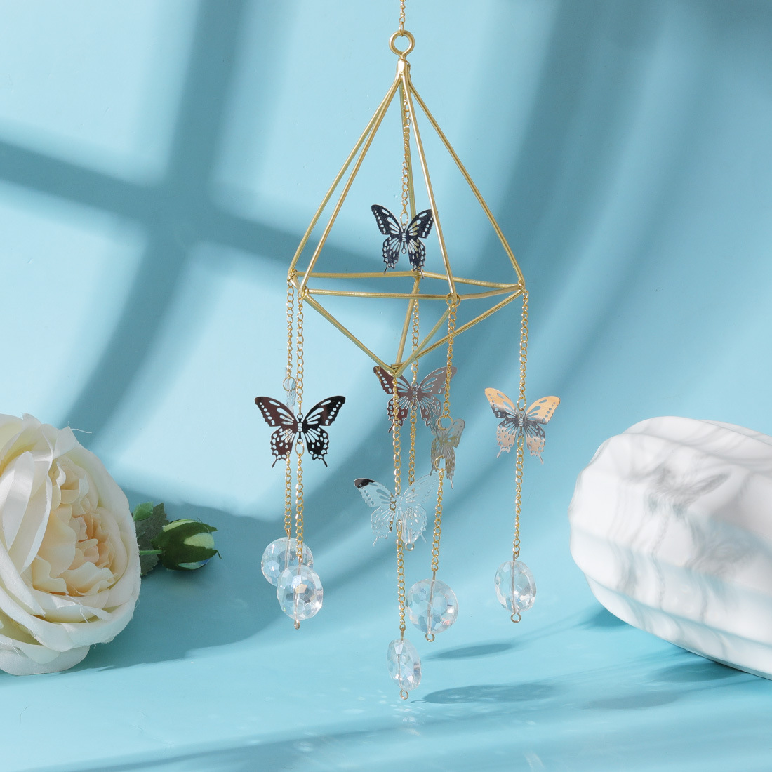 Golden Air Frame SUNFLOWER Butterfly Lighting Pendant Crystal Pendant Gardening AB Color DIYCrystal Crafts Golden Air Frame SUNFLOWER Butterfly Lighting Pendant Crystal Pendant Gardening AB Color DIYCrystal Crafts