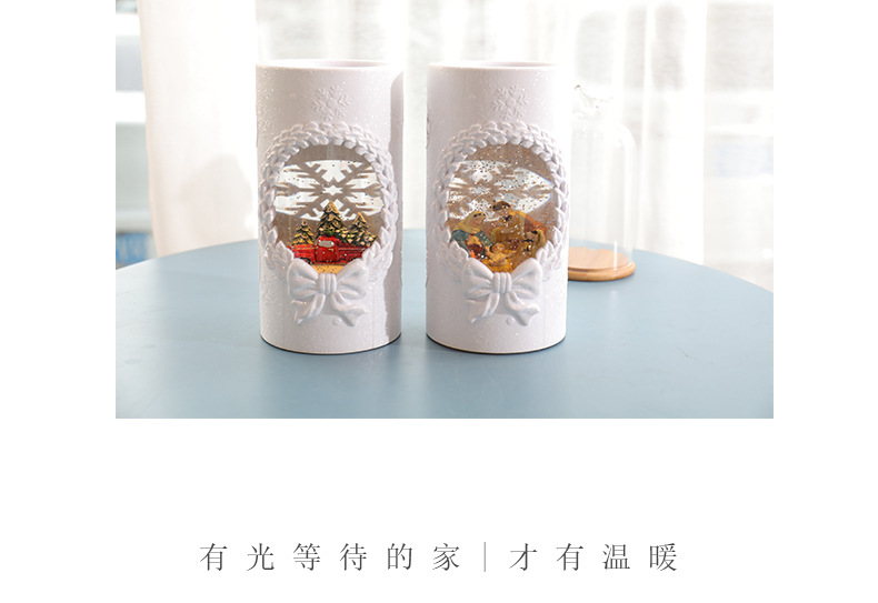 Cylindrical Wax Crafts Night Light Warm Home Novel Gift Crystal Candle Christmas Gift