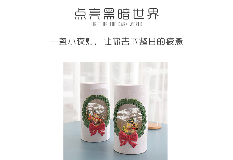 Cylindrical Wax Crafts Night Light Warm Home Novel Gift Crystal Candle Christmas Gift