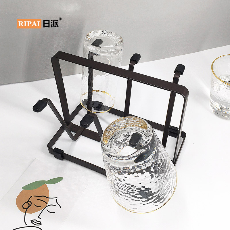 Ri Pai Creative Cup Holder Household Cup Holder Storage Rack Living Room Tea Cup Glass Cup Holder Draining Wall-Mounted Shelf Storage