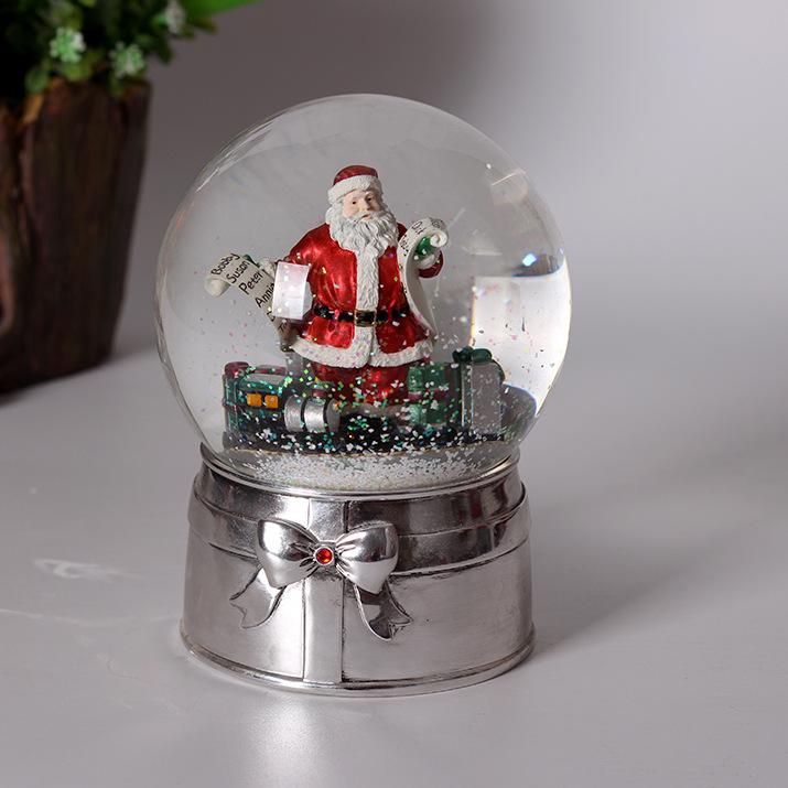 Resin Crafts Cartoon Music Box Water Ball Decoration Creative Unicorn Swan Crystal Ball with Lamp Factory Customization