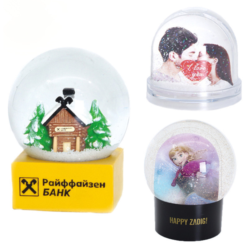 Resin Crafts Cartoon Music Box Water Ball Decoration Creative Unicorn Swan Crystal Ball with Lamp Factory Customization