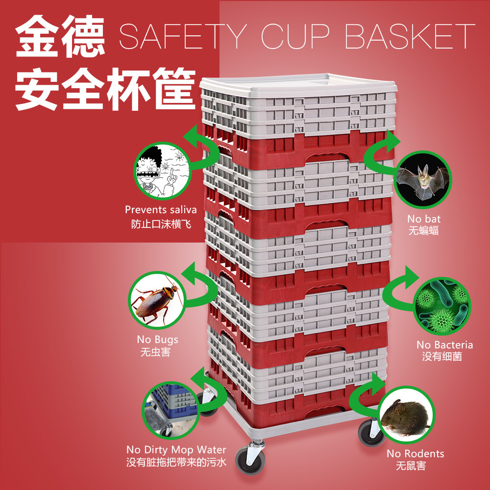 Factory Direct Sales Plastic Cup Basket Cover Red Wine Glass Storage Box Glass Cup Basket Cleaning Drain Storage Basket