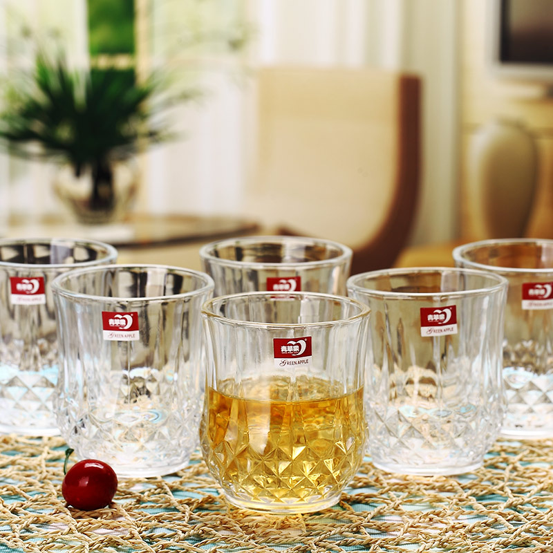 Green Apple Glass Cup Diamond Cup Whiskey Shot Glass 210mll270ml Meal Cup Wine Beer Glass