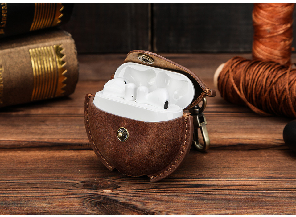 Protective Case Crazy Horse Leather Hook Convenient Huawei Three Generations Wireless Bluetooth Earphone Sleeves Protective Case Crazy Horse Leather Hook Convenient Huawei Three Generations Wireless Bluetooth Earphone Sleeves