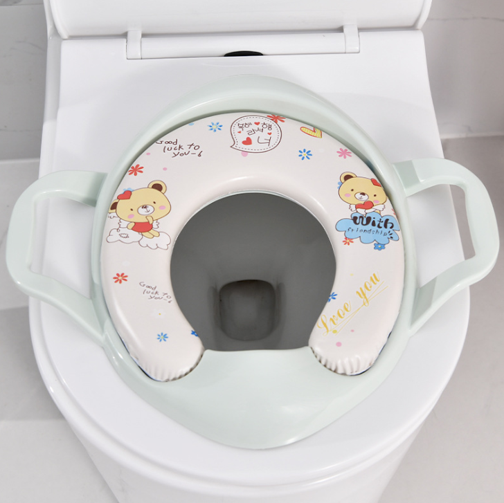 Blue Cute Cartoon Baby Toilet Seat Soft Cushion Baby Young Children Bedpan Children Cushion Bedpan Cover
