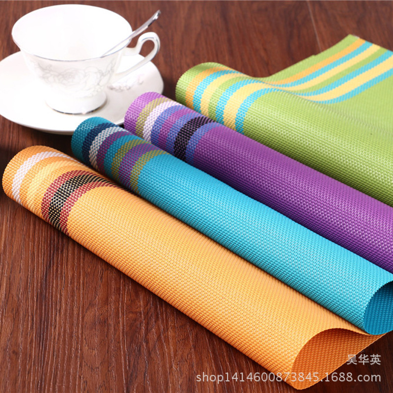 PVC teslin woven food as, rectangular cup as, heat insulation pad, western - style food pad wholesale.