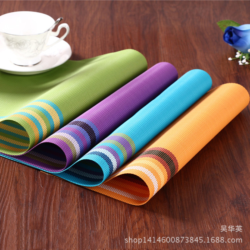 PVC teslin woven food as, rectangular cup as, heat insulation pad, western - style food pad wholesale.