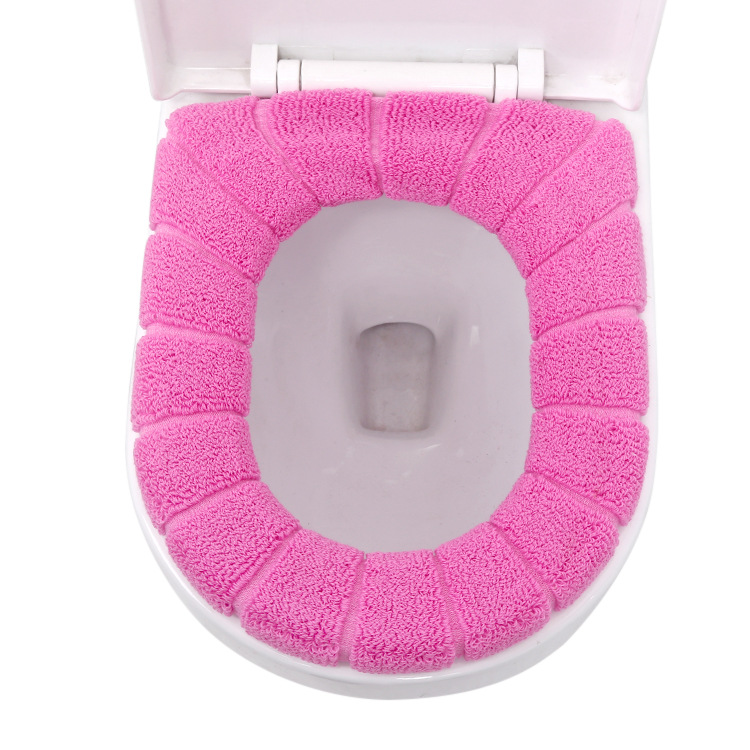 Thickened Knitting Universal O-Type Toilet Mat Home Soft Pumpkin Pattern Toilet Seat Cover Winter Warm Cushion