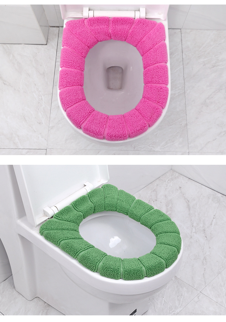 Thickened Knitting Universal O-Type Toilet Mat Home Soft Pumpkin Pattern Toilet Seat Cover Winter Warm Cushion Thickened Knitting Universal O-Type Toilet Mat Home Soft Pumpkin Pattern Toilet Seat Cover Winter Warm Cushion