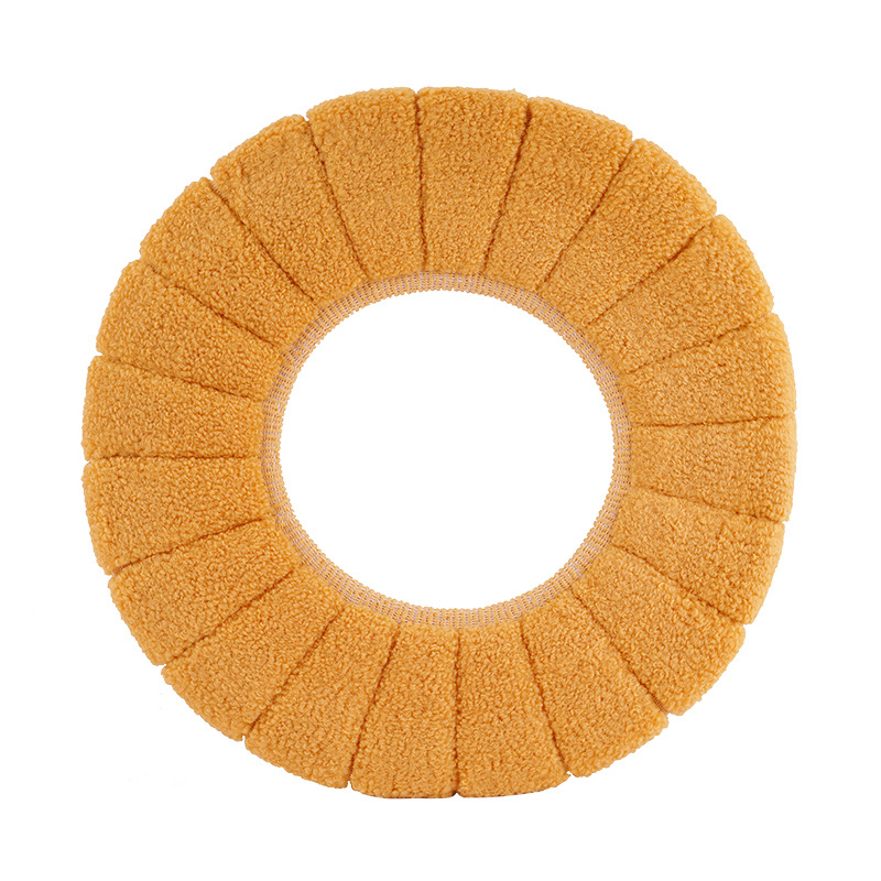 Nordic Style Contrast Color Handle Toilet Seat Cushion Plush Knitted Toilet Seat Cover Winter Warm Toilet Seat Home Toilet Seat Cover