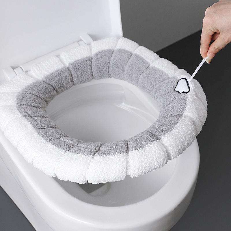 Winter Toilet Seat Cushion Household Plush Thickened Toilet Washer Four Seasons Universal Toilet Seat Cover Toilet Mat