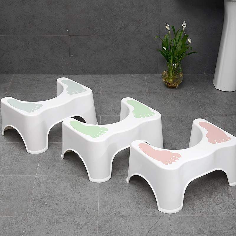 Height cushion foot versatile wash face toilet decoration stable cushion high toilet stool squat stool household foot pink.