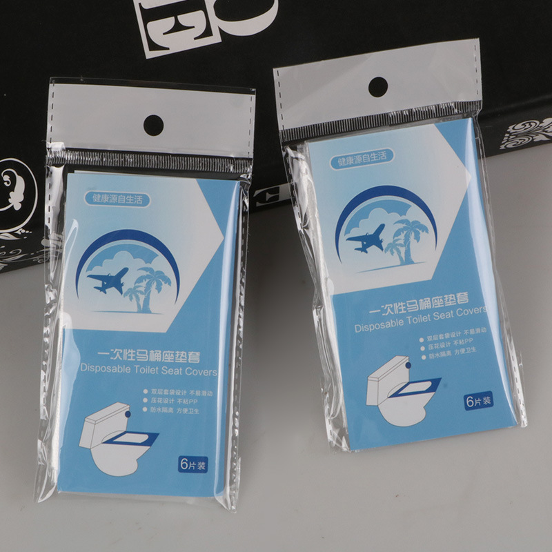 6 Pieces Disposable Toilet Mat Cushion Paper Thickened Travel Hotel Toilet Seat Cover Waterproof Isolation Toilet Set