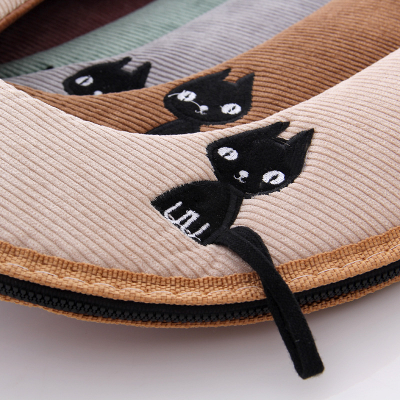 Fishbone Household Toilet Mat Household Waterproof O-Shaped Leather with Zipper Cute Kitten Happy Day Ring Closestool Cushion