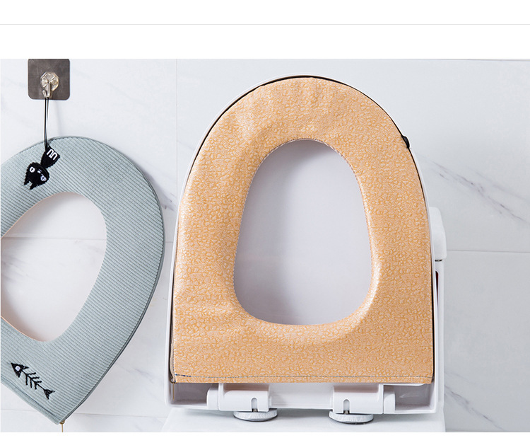 Fishbone Household Toilet Mat Household Waterproof O-Shaped Leather with Zipper Cute Kitten Happy Day Ring Closestool Cushion Fishbone Household Toilet Mat Household Waterproof O-Shaped Leather with Zipper Cute Kitten Happy Day Ring Closestool Cushion