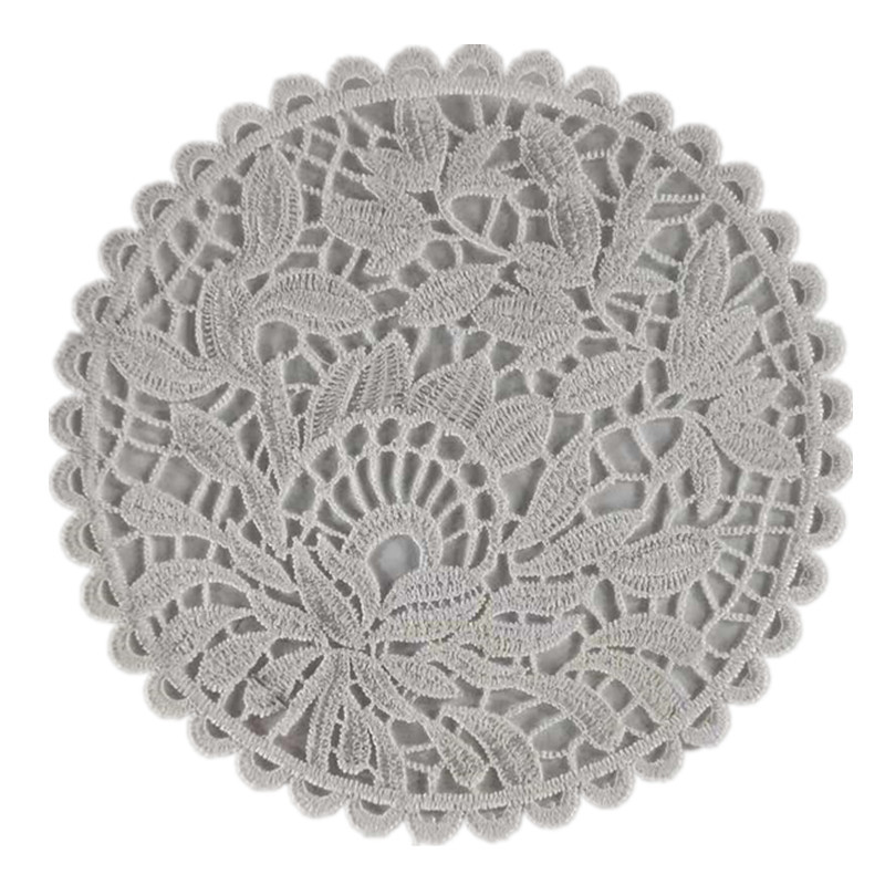 Lace Nordic Instagram Style Heat Insulation Decorative Pad Coffee Cup Mat Korean Fabric Craft Embroidered round Coaster Factory Direct Supply