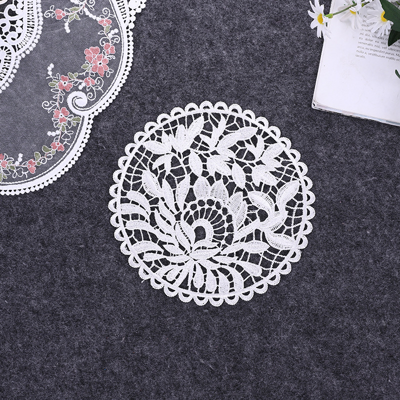 Lace Nordic Instagram Style Heat Insulation Decorative Pad Coffee Cup Mat Korean Fabric Craft Embroidered round Coaster Factory Direct Supply Lace Nordic Instagram Style Heat Insulation Decorative Pad Coffee Cup Mat Korean Fabric Craft Embroidered round Coaster Factory Direct Supply