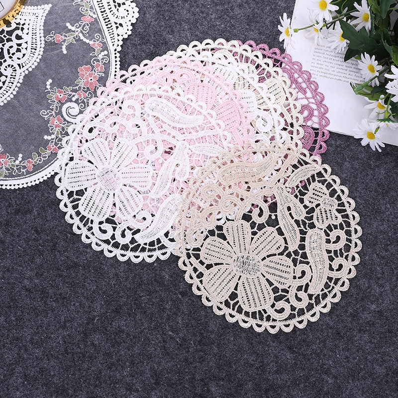 Lace Nordic Instagram Style Heat Insulation Decorative Pad Coffee Cup Mat Korean Fabric Craft Embroidered round Coaster Factory Direct Supply Lace Nordic Instagram Style Heat Insulation Decorative Pad Coffee Cup Mat Korean Fabric Craft Embroidered round Coaster Factory Direct Supply