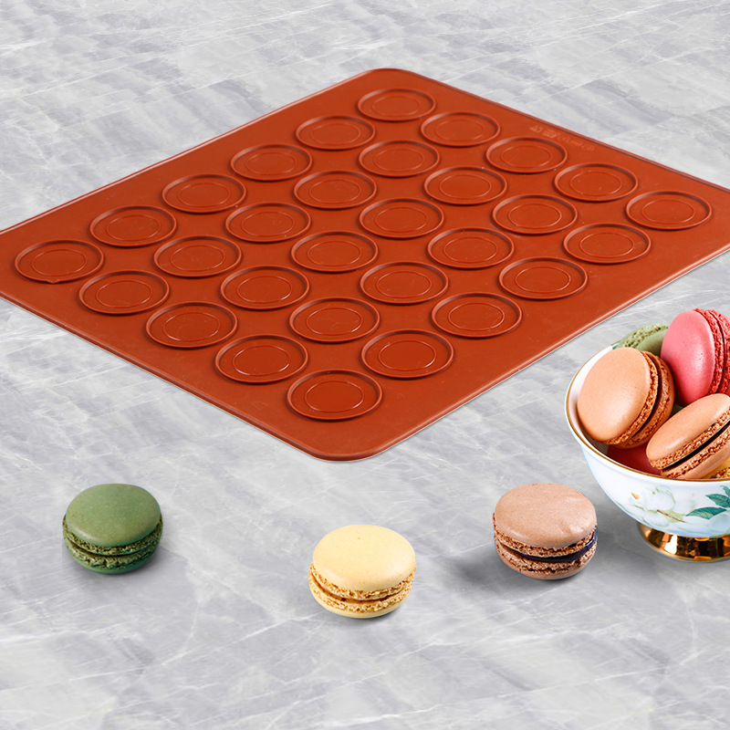 Silicone Baking Mat Macaron Silica Gel Pad 30-Hole round Macaron Pad Cutting Board Heat Insulation High Temperature Resistance Silica Gel Pad