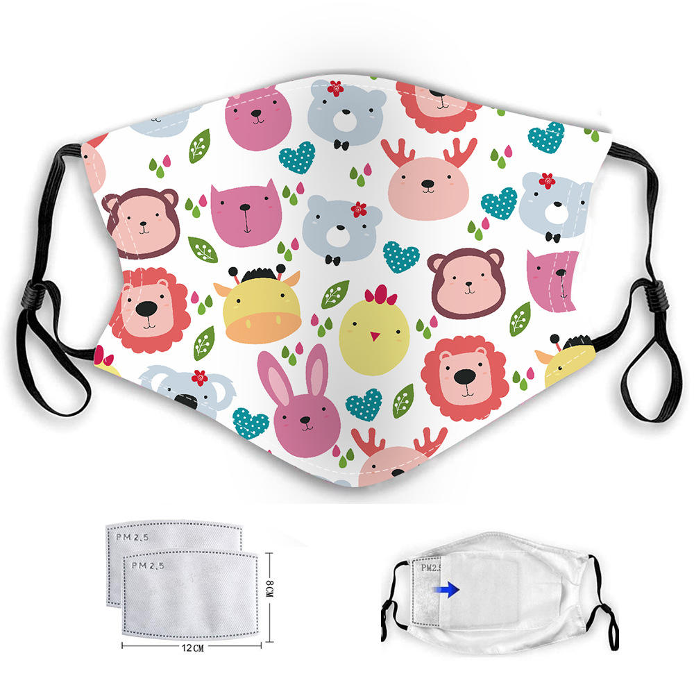 Amazon Hot Selling Children's Cartoon Mask PM2.5 Dust-Proof Haze-Resistant Mask Ear Hook Washable Baby Mask