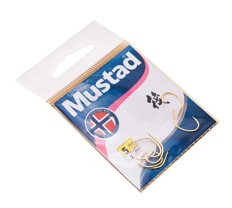 Mustad musida authentic Norway barbed hook raft raft pole hanging hook hook sleeve red carp full shipping