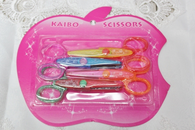 KAIBO brand KB6008-4PC Apple set crystal powder DIY lace hand scissors