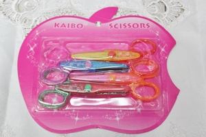 KAIBO brand KB6008-4PC Apple set crystal powder DIY lace hand scissors