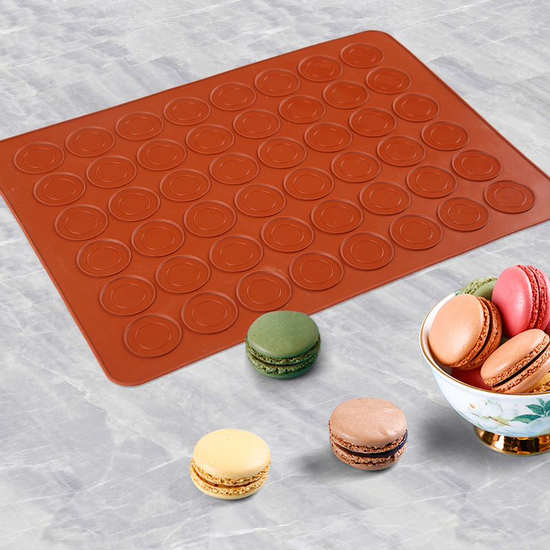 Silicone Baking Mat Macaron Silica Gel Pad 48-Hole round Macaron Pad Cutting Board Heat Insulation High Temperature Resistance Silica Gel Pad