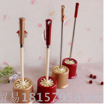 Creative toilet brush set with base plastic stainless steel handle cleaning brush
