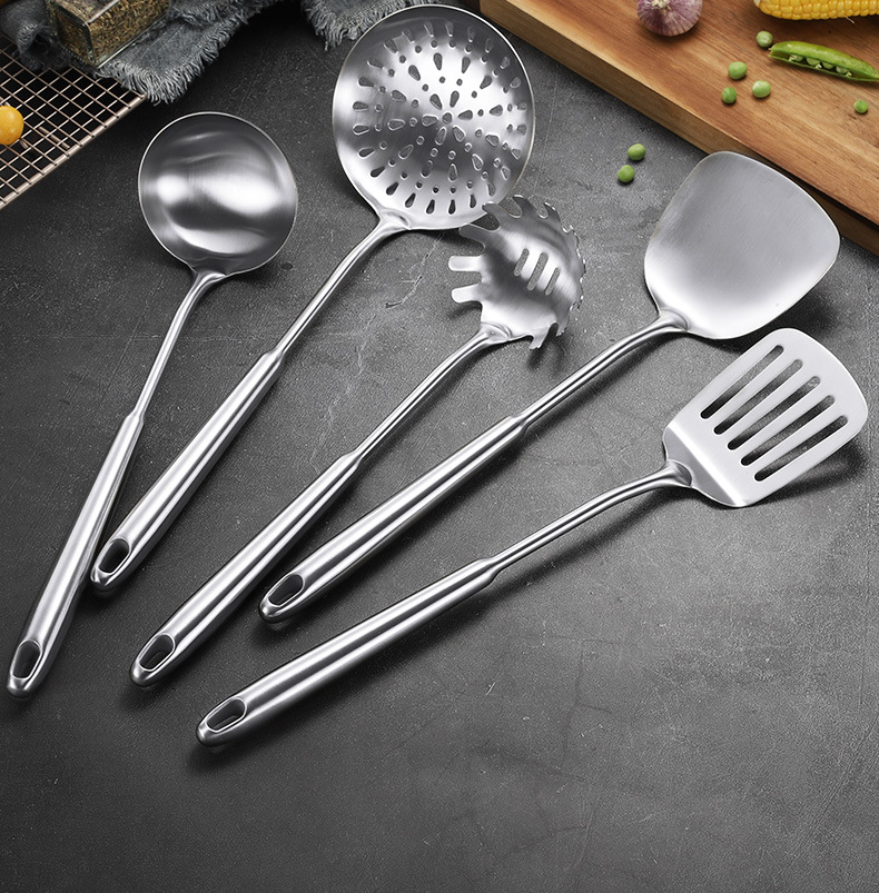 Household Kitchen 304 Shovel Five-Piece Kitchen Ware Set Stainless Steel Spatula Cooking Ladel Complete Cookware Set Household Kitchen 304 Shovel Five-Piece Kitchen Ware Set Stainless Steel Spatula Cooking Ladel Complete Cookware Set