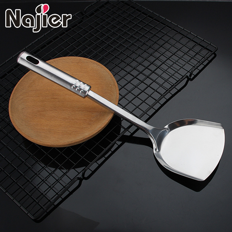 In Stock Wholesale Practical Kitchen Stainless Steel Spatula with Magnetic Nine Beads Steel Handle Spatula Kitchenware Spatula
