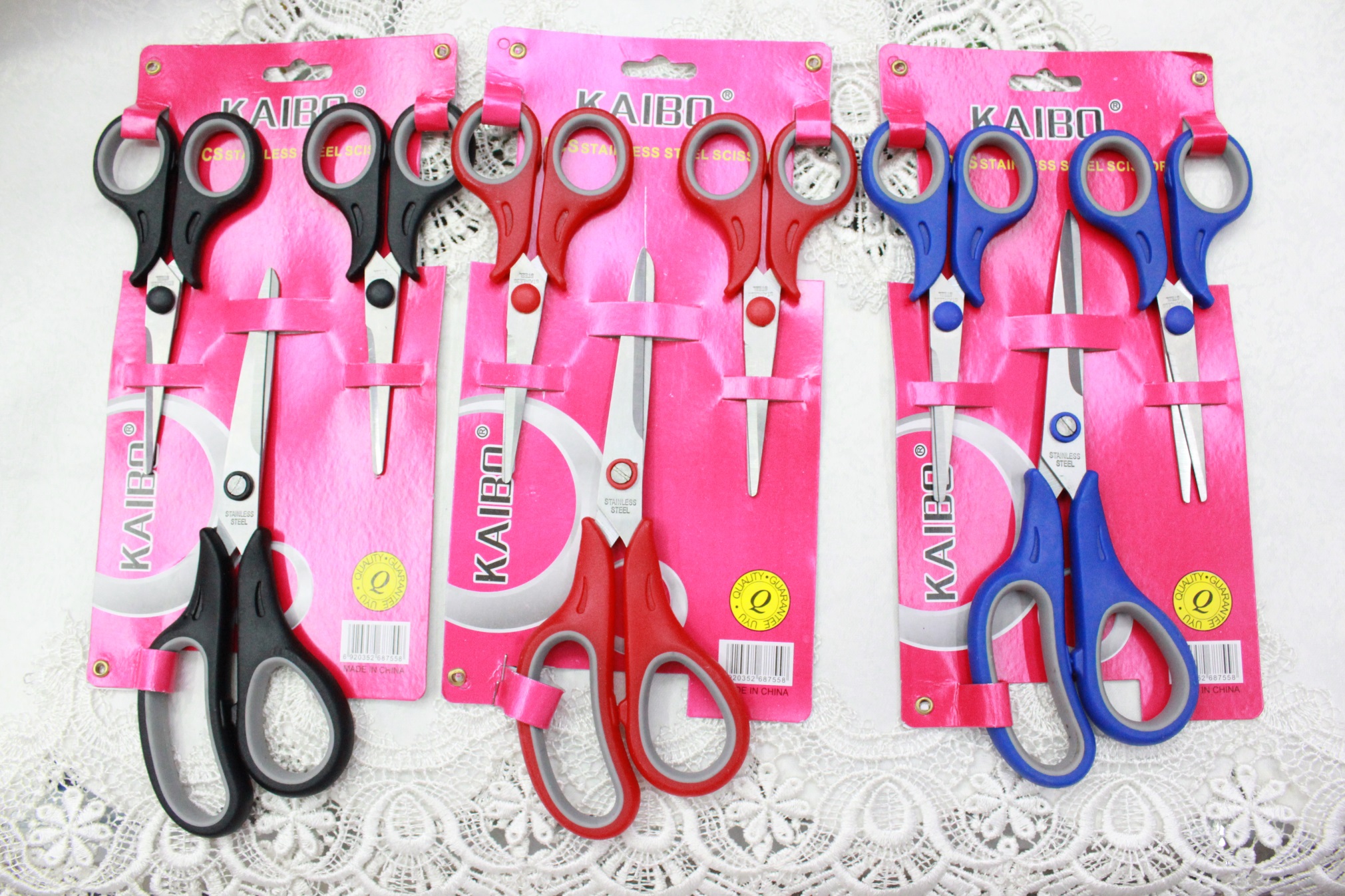 K-boom cutlery duck KB5690-1 color card shear pin 3 piece scissors knife set