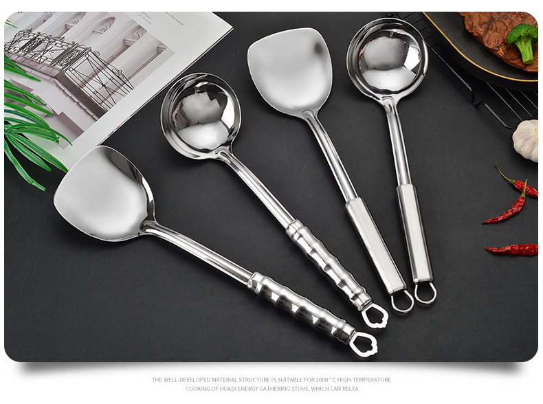304 Spatula Stainless Steel Kitchenware Spatula Soup Spoon Kitchenware Two-Piece Set Kitchen Supplies Set Logo Customization 304 Spatula Stainless Steel Kitchenware Spatula Soup Spoon Kitchenware Two-Piece Set Kitchen Supplies Set Logo Customization