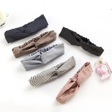 Hot-selling Korean version of the classic fresh small dot hair band Joker Wave dot printing middle fork hair band Spot wholesale Hot-selling Korean version of the classic fresh small dot hair band Joker Wave dot printing middle fork hair band Spot wholesale