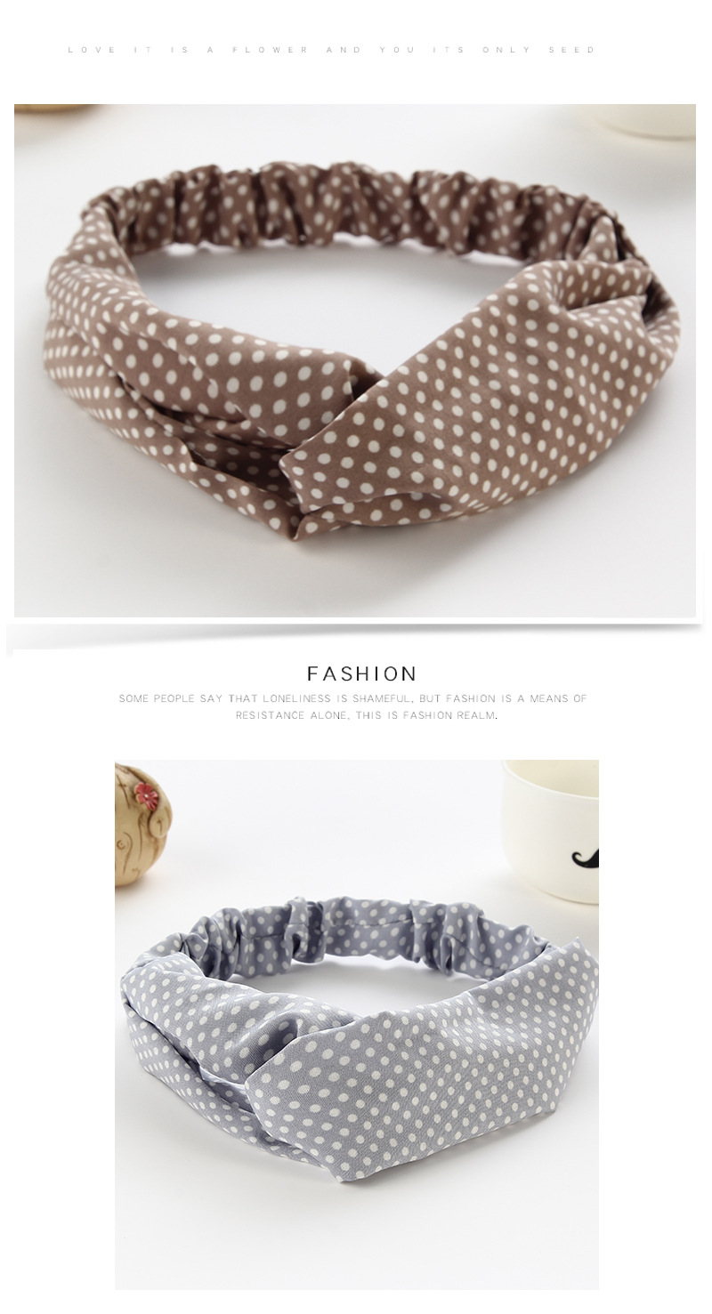Hot-selling Korean version of the classic fresh small dot hair band Joker Wave dot printing middle fork hair band Spot wholesale Hot-selling Korean version of the classic fresh small dot hair band Joker Wave dot printing middle fork hair band Spot wholesale
