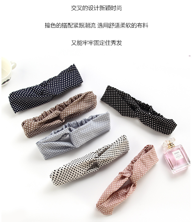 Hot-selling Korean version of the classic fresh small dot hair band Joker Wave dot printing middle fork hair band Spot wholesale Hot-selling Korean version of the classic fresh small dot hair band Joker Wave dot printing middle fork hair band Spot wholesale