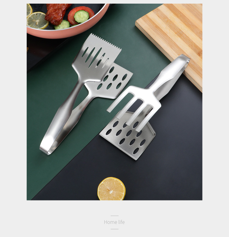 Fried Fish Spatula Combo Food Clip Korean Flip Fish Shovel Fried Barbecue Steak Tong Fried Fish Spatula Food Clip