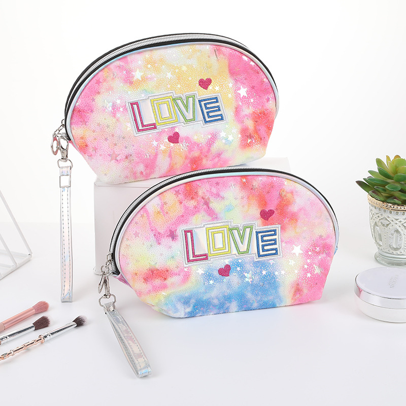 Online Influencer Fashion Colorful Laser Cosmetic Bag Ins Style Creative Personalized Cosmetics Storage Bag Large Capacity Wash Bag
