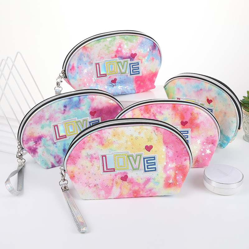 Online Influencer Fashion Colorful Laser Cosmetic Bag Ins Style Creative Personalized Cosmetics Storage Bag Large Capacity Wash Bag