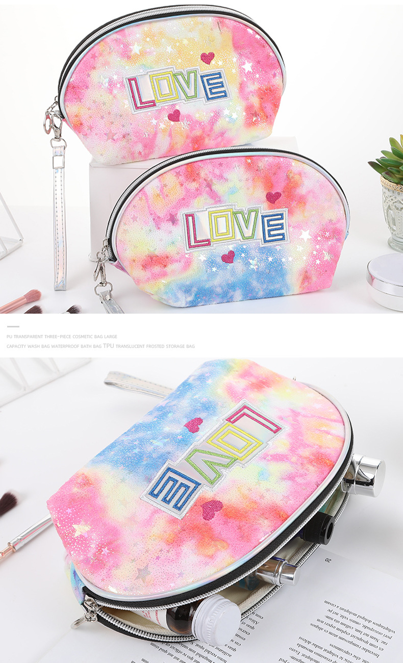 Online Influencer Fashion Colorful Laser Cosmetic Bag Ins Style Creative Personalized Cosmetics Storage Bag Large Capacity Wash Bag Online Influencer Fashion Colorful Laser Cosmetic Bag Ins Style Creative Personalized Cosmetics Storage Bag Large Capacity Wash Bag